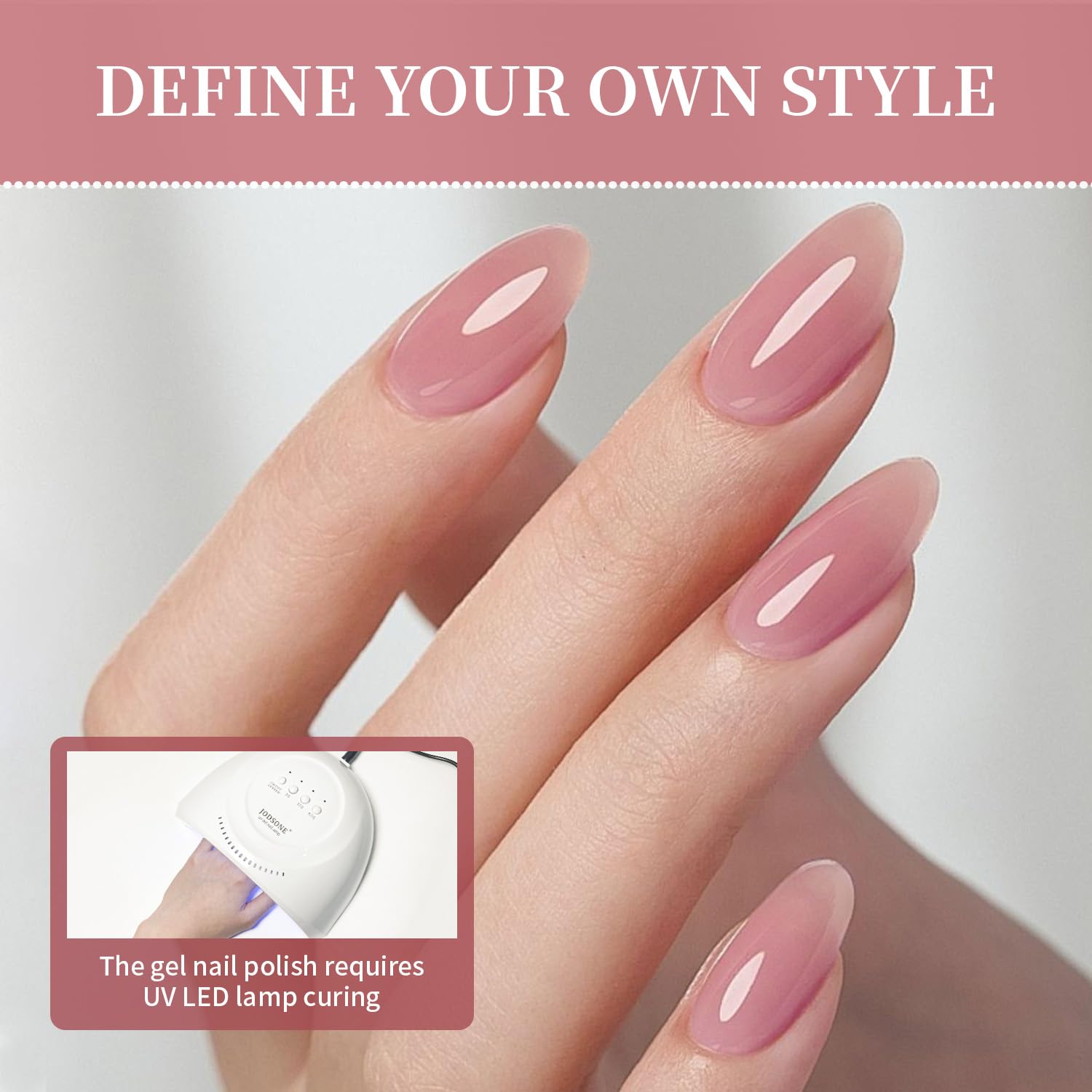 Jodsone gel nail polish set base and top coat bottles