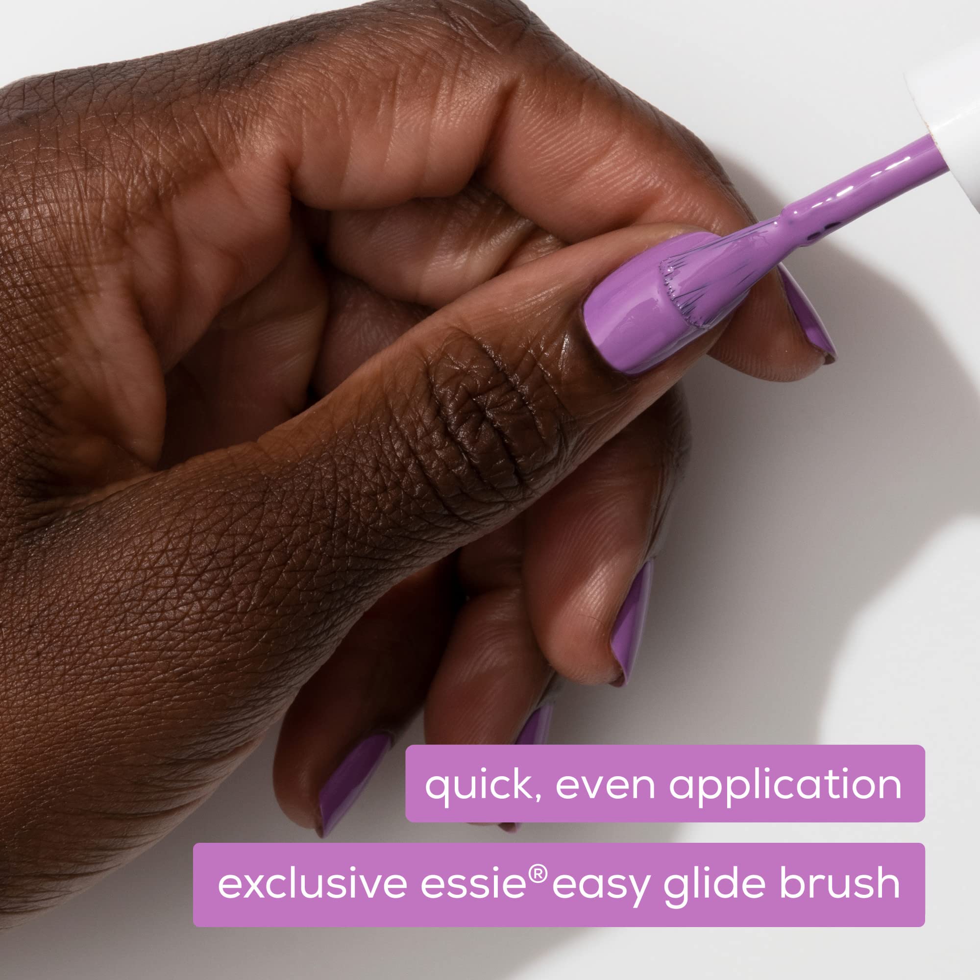 Top view of Essie nail polish brush and Ladylike color
