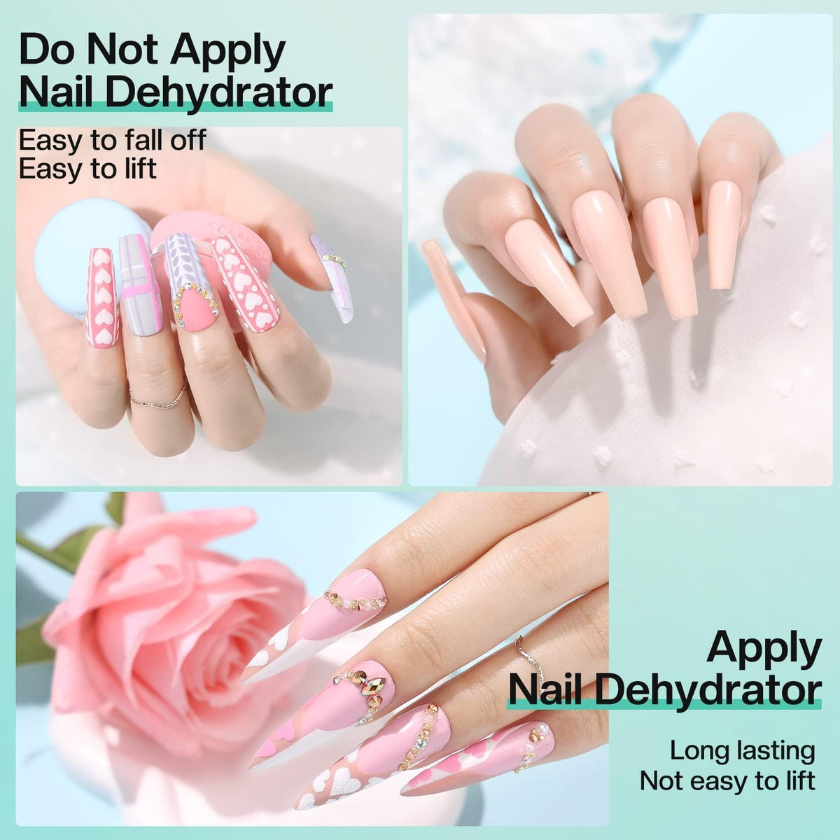Morovan non acid nail dehydrator bottle in a salon environment setup
