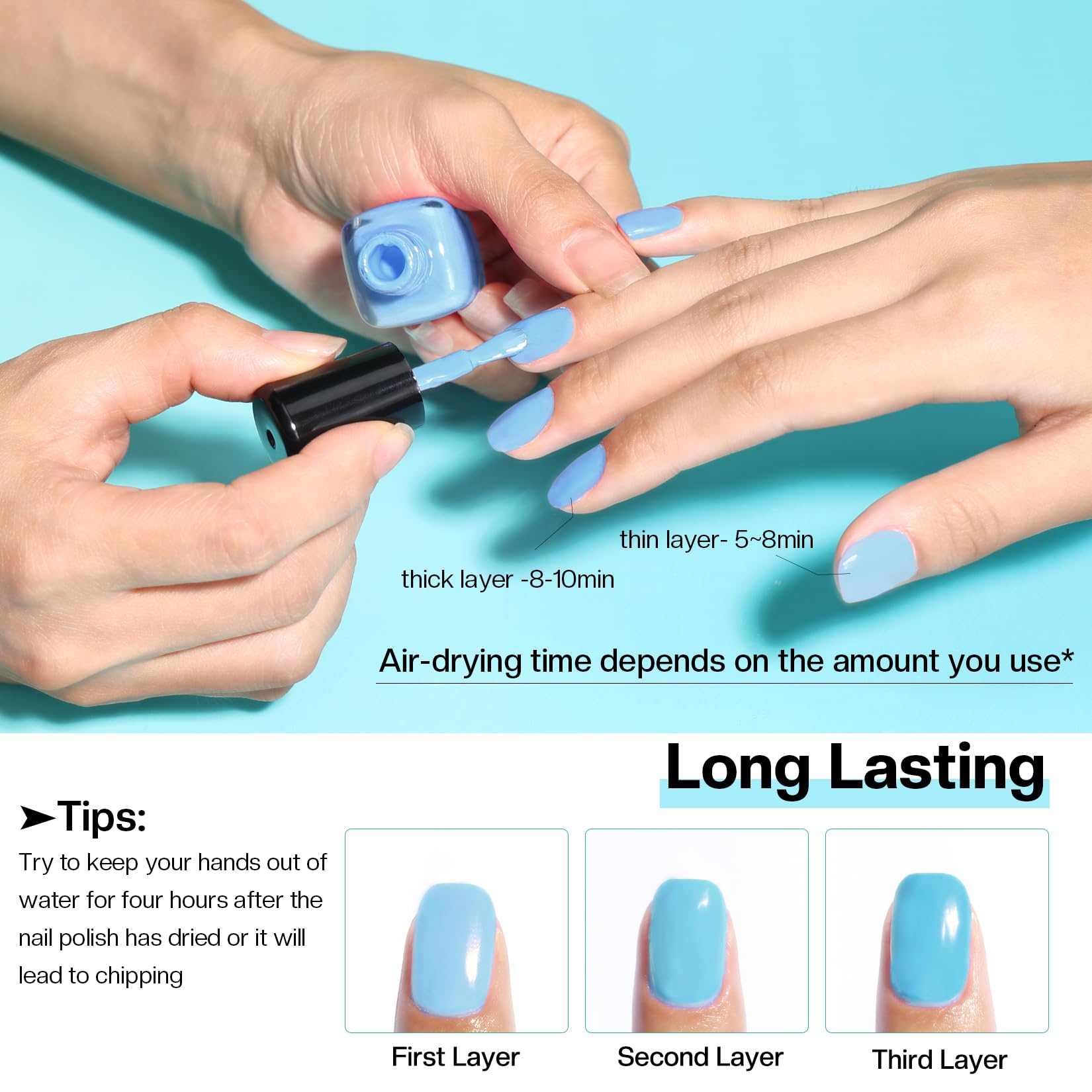 Morovan quick dry nail polish bottles packaging
