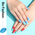 Model hands displaying a vibrant manicure using Morovan polish set