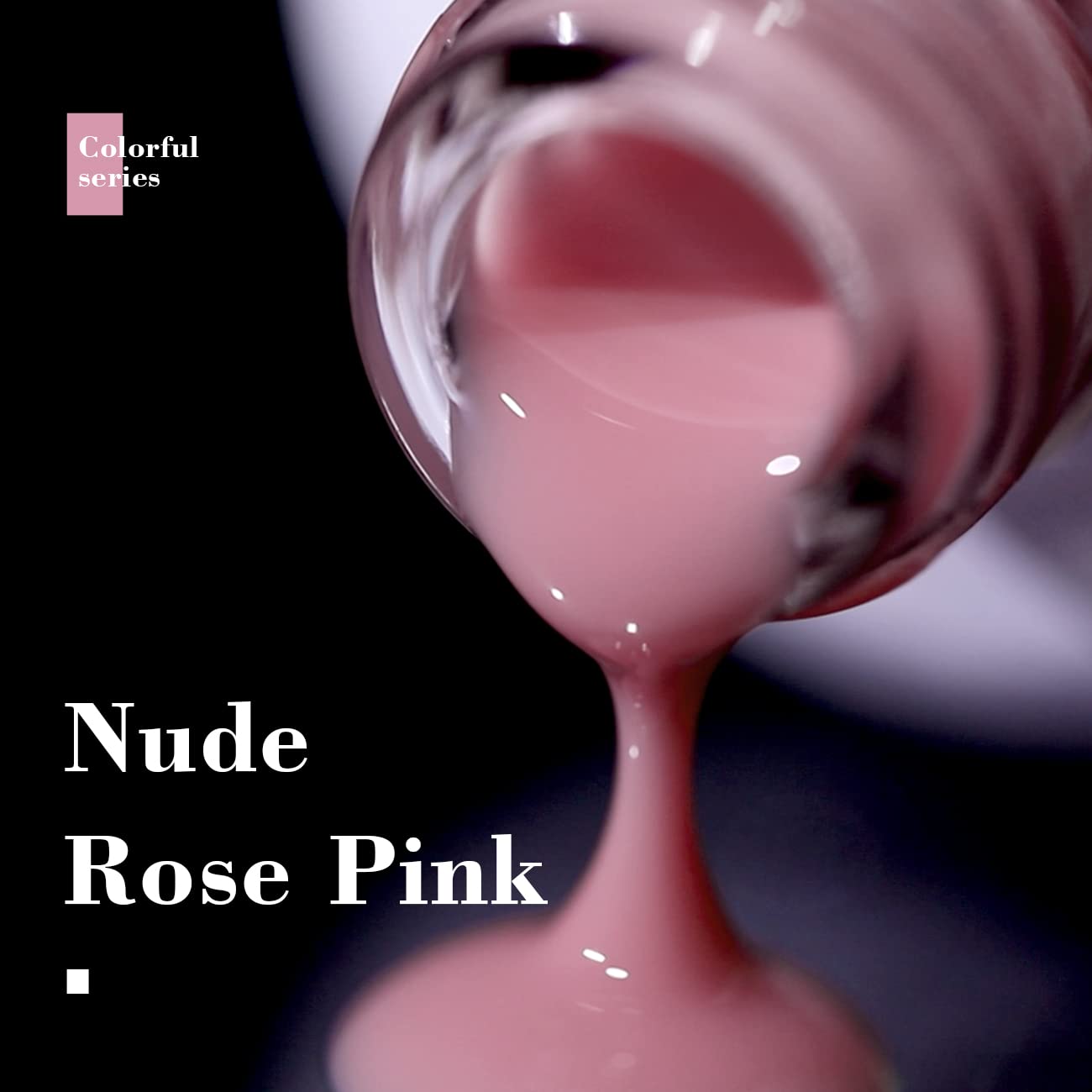 Close up of Rarjsm rose pink gel polish 15ml
