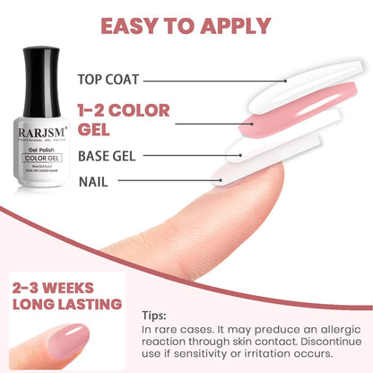 Rarjsm rose pink gel polish for home salon use