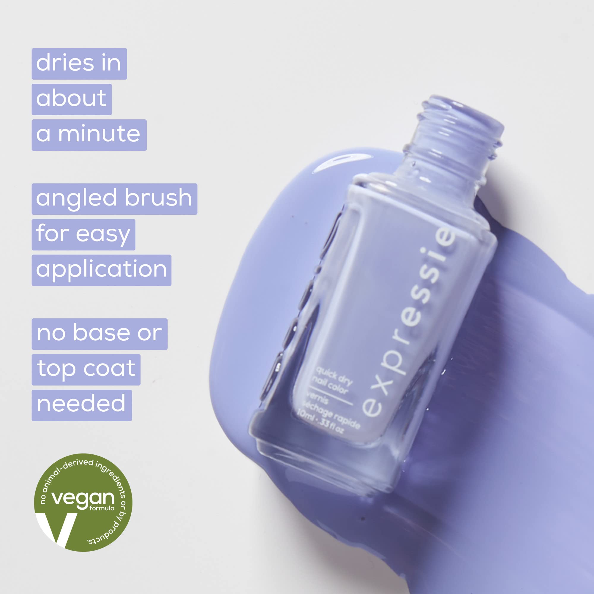 Top view of the Essie Expressie Not So Low Key nail color bottle
