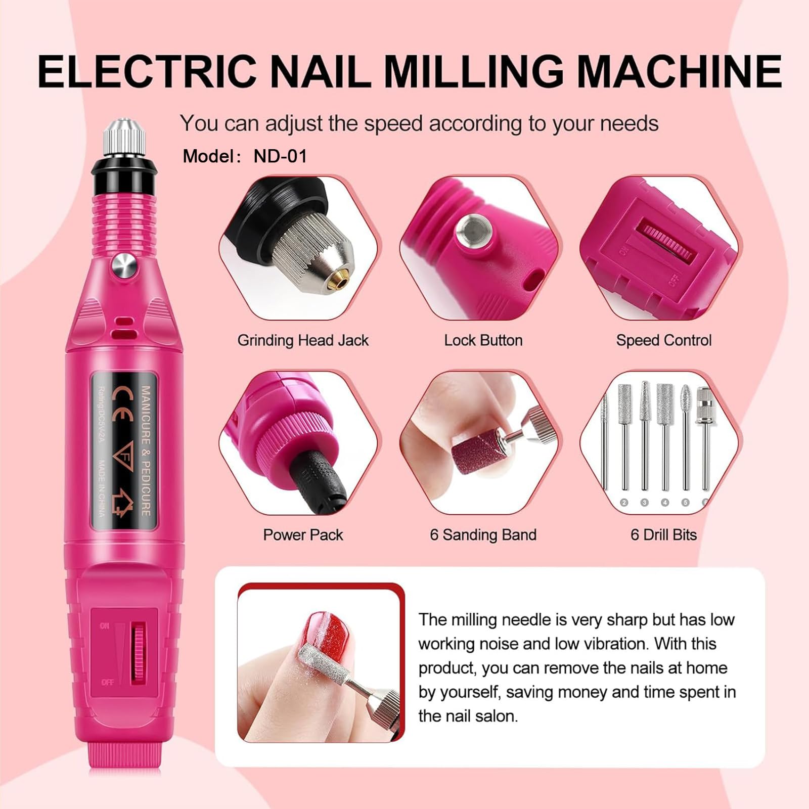 Coscelia electric nail drill machine with bits