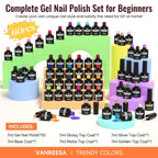 Vanreesa gel polish colorful shades display