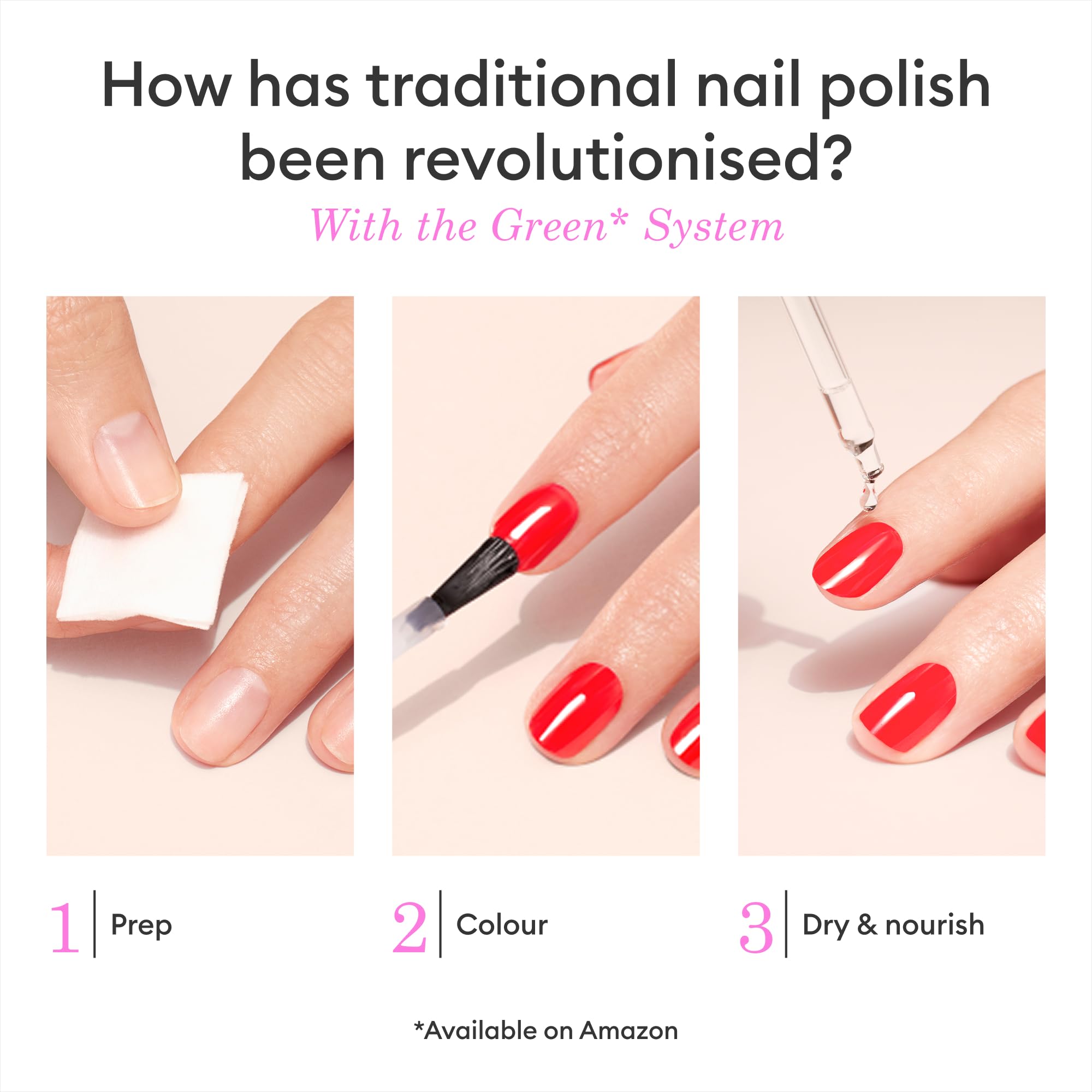 Manucurist Hollyhock nail polish side profile view