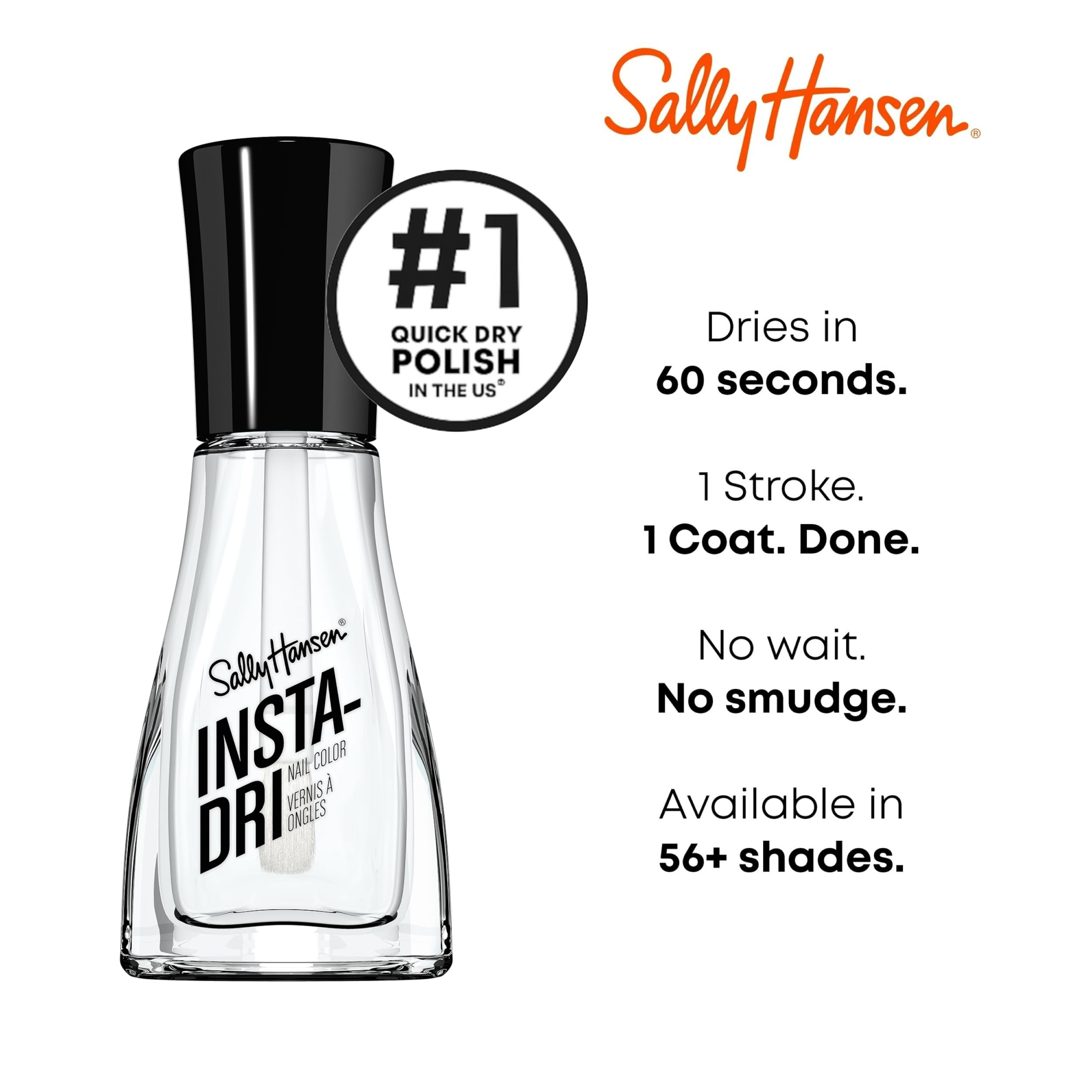 Close up of Sally Hansen Clearly Quick nail polish label