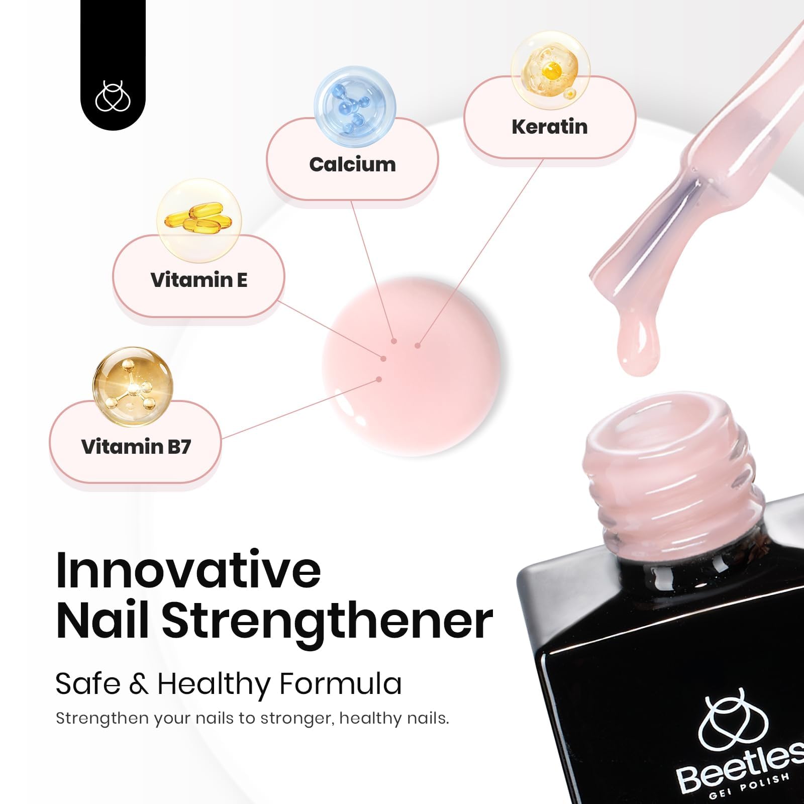 Beetles 6-color nude and pink gel polish kit bottles