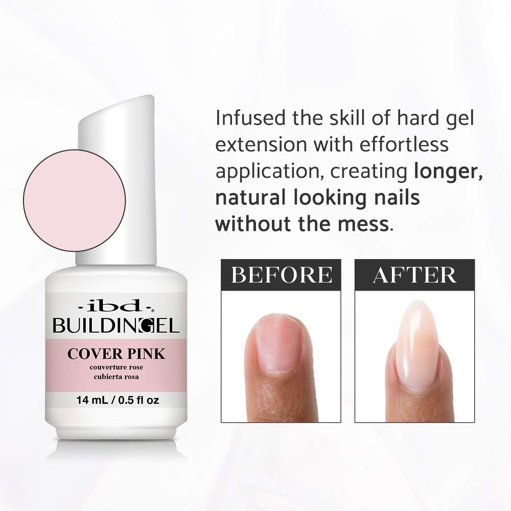 Cover Pink shade builder gel for nail extensions