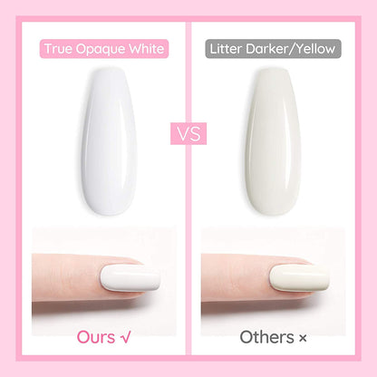 Applying Vishine white gel polish with brush applicator