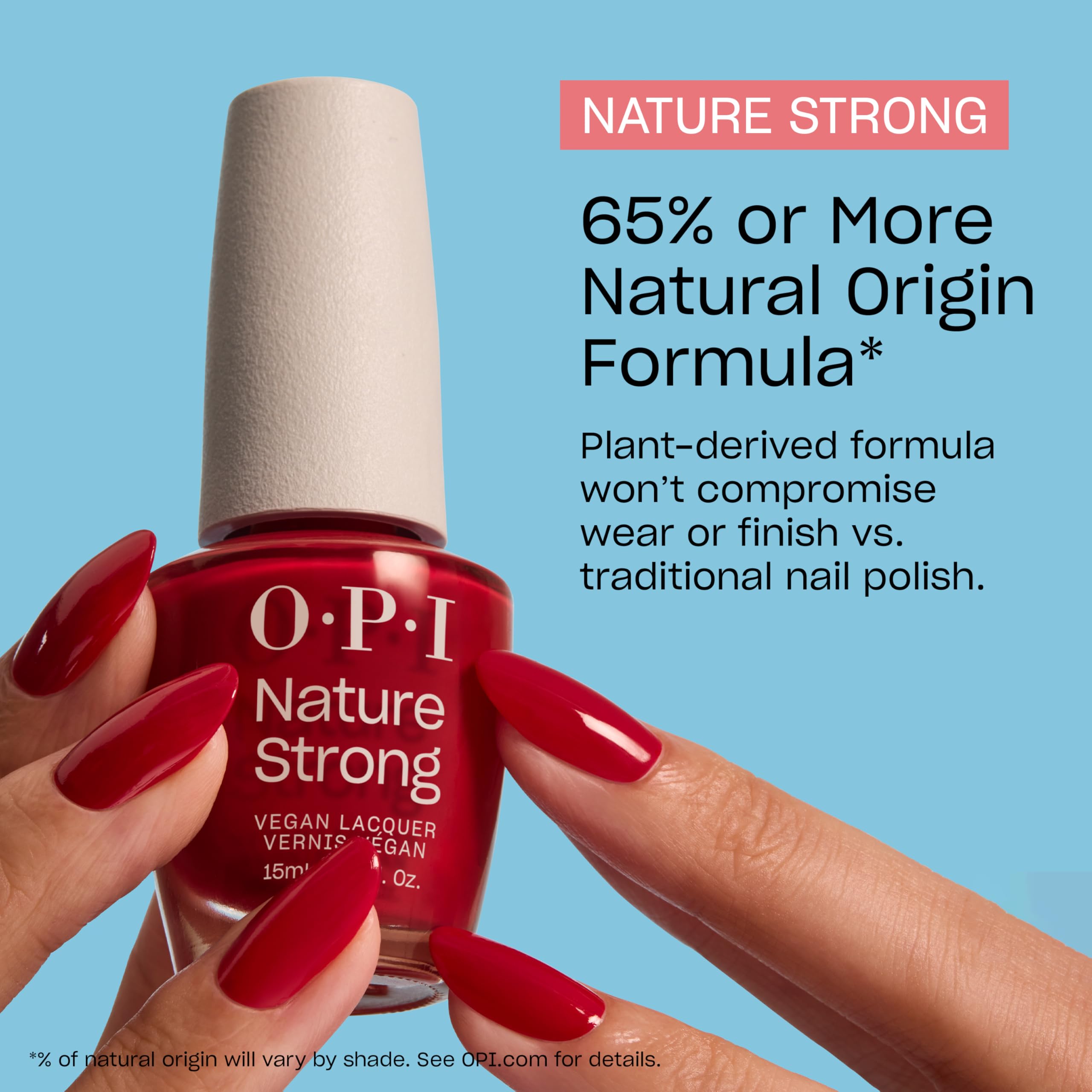 Applying OPI high gloss top coat on fingernails