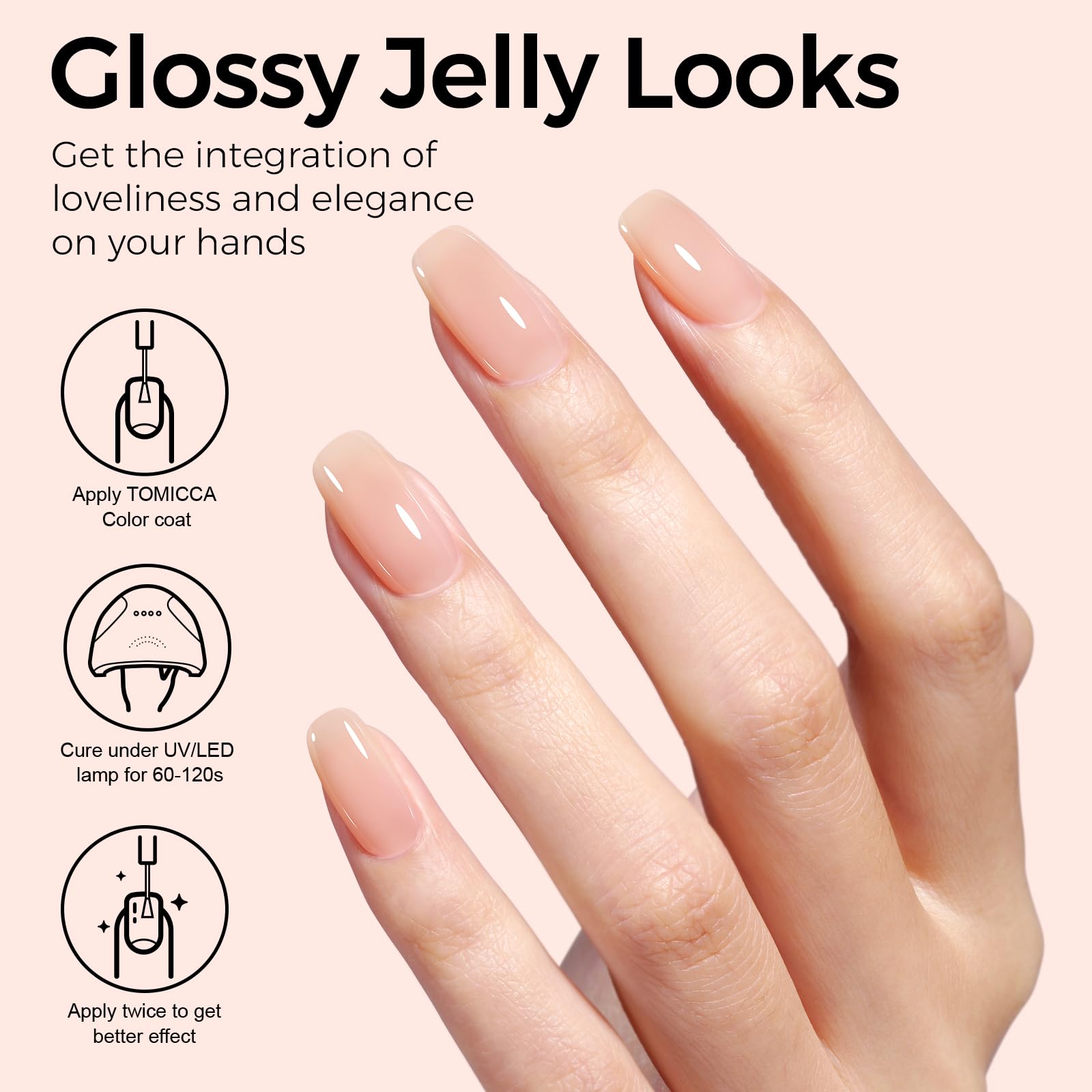 Tomicca soak off gel polish bottle label details