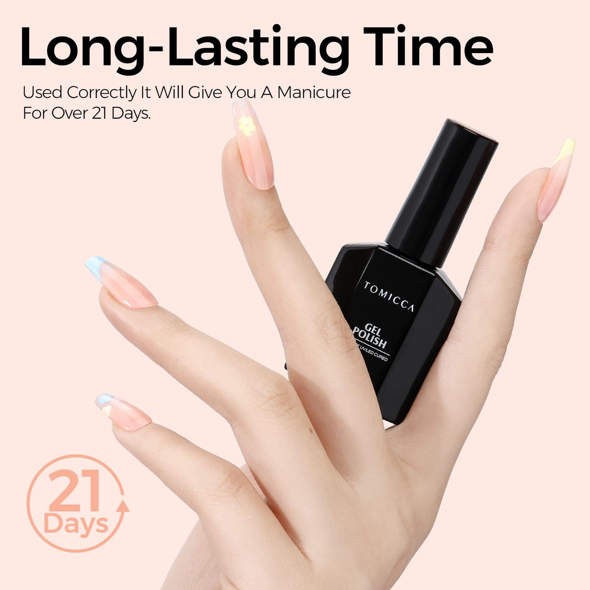 Tomicca neutral gel polish packaging and bottle design layout