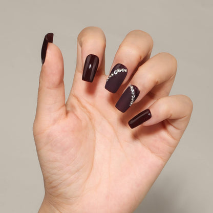 Deep cherry red nail polish glossy finish swatch