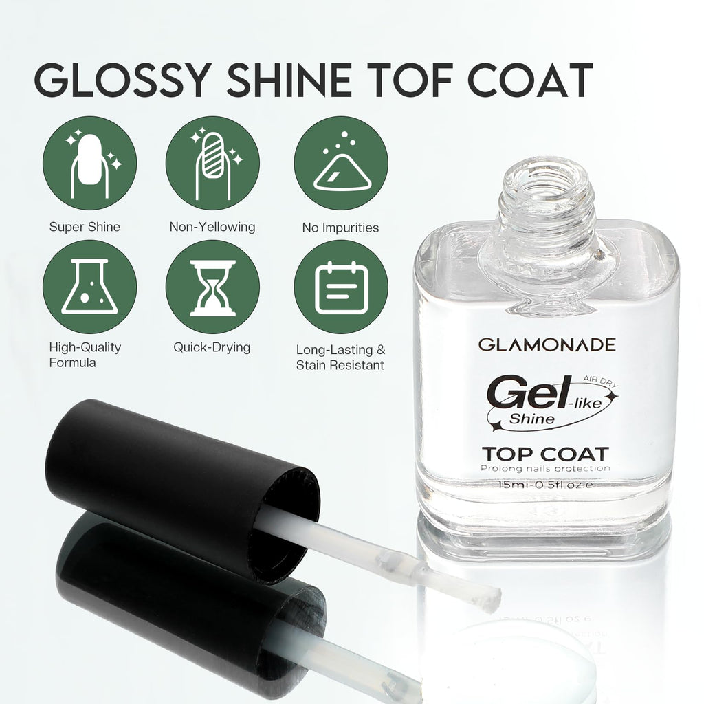 Glamonade 15 milliliters clear top coat promotional display