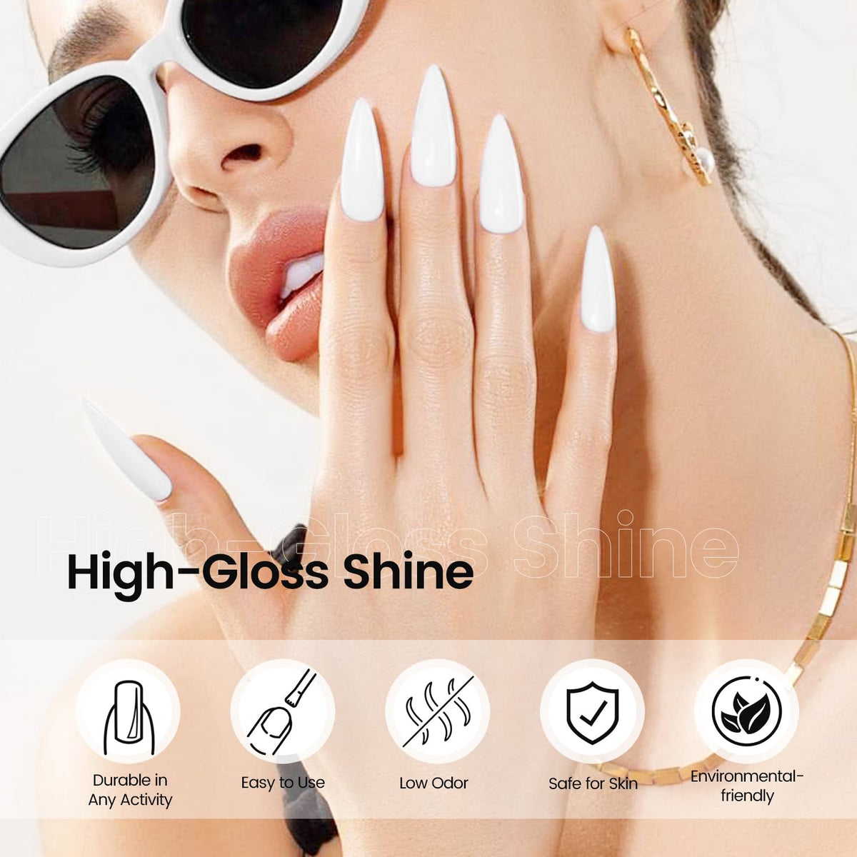 Jodsone white gel nail polish packaging box and bottle