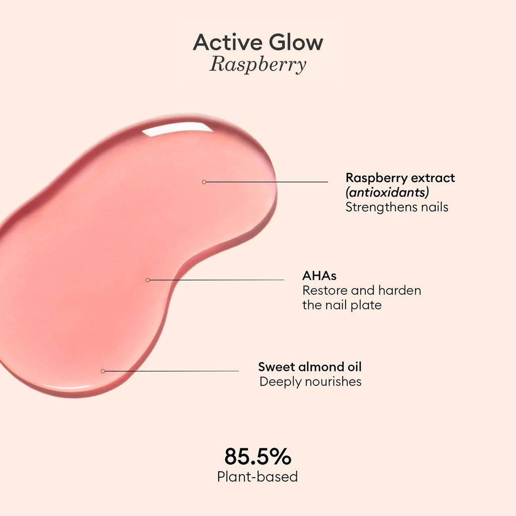 Manucurist Active Glow Raspberry side angle bottle view