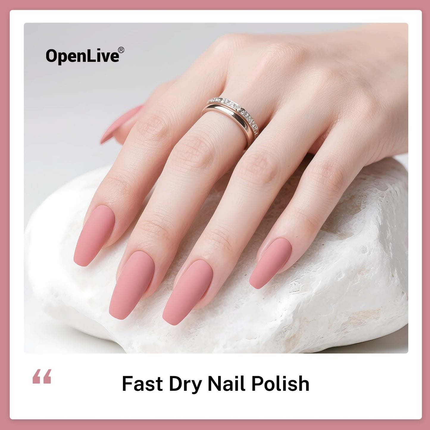 OpenLive Dusty Rose Nail Polish swatch on model hand