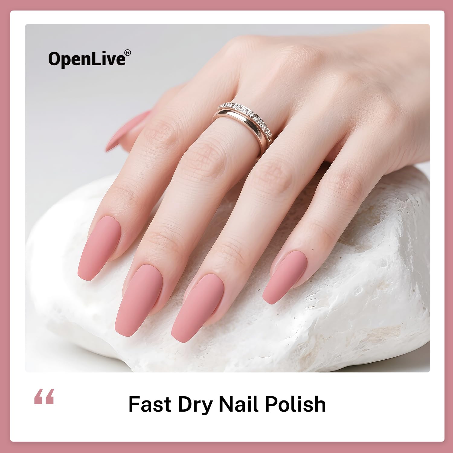 OpenLive Dusty Rose Nail Polish swatch on model hand