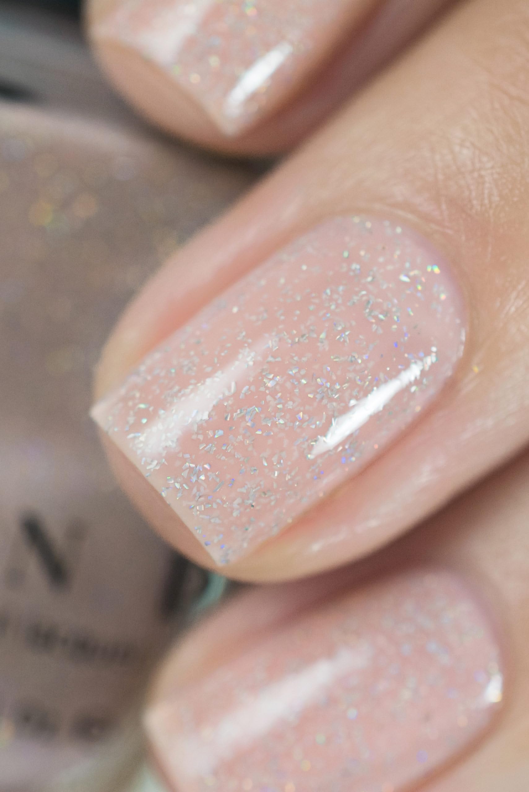 Back of ILNP Birthday Suit nail polish bottle with details