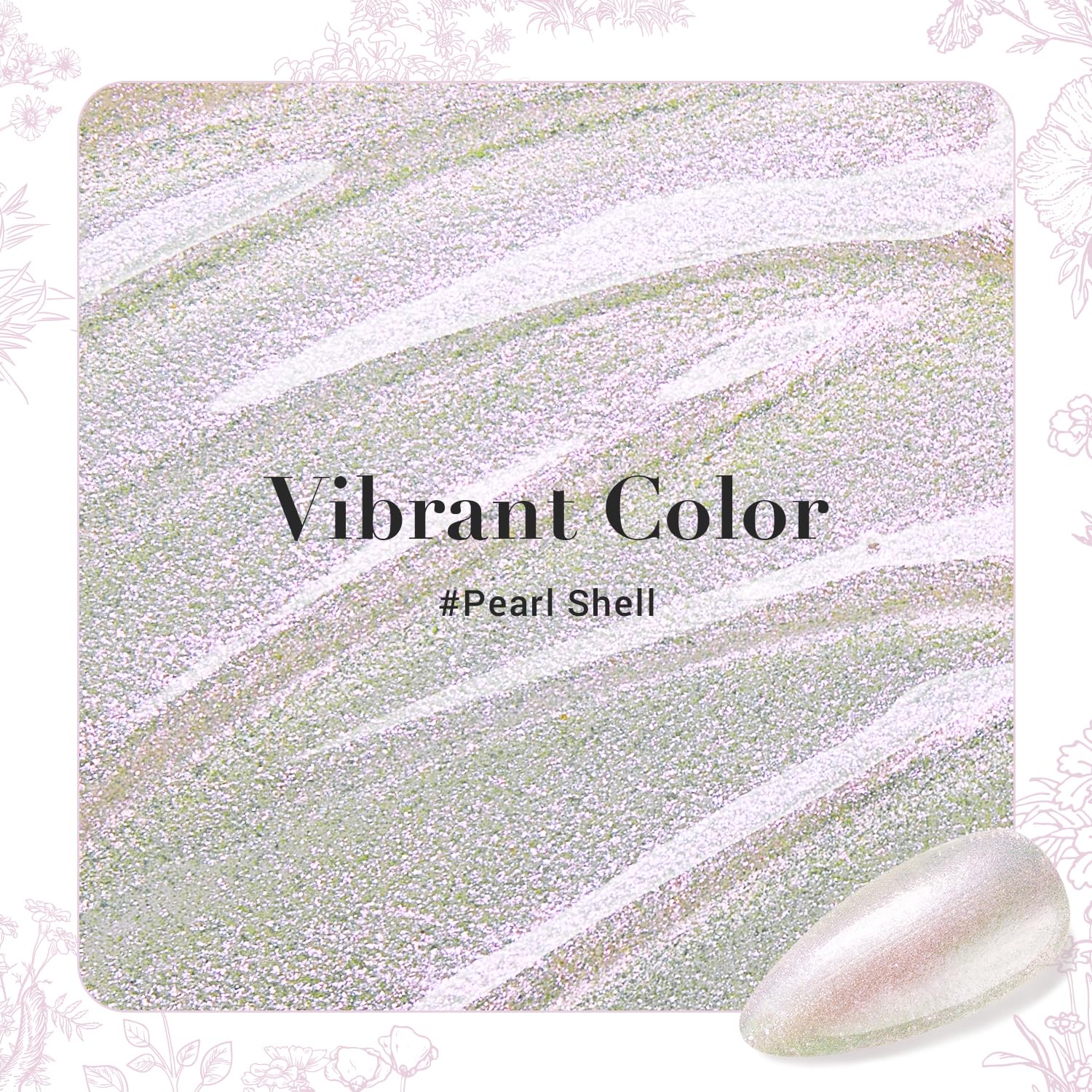 Pearl white shimmer nail polish swatch on nails