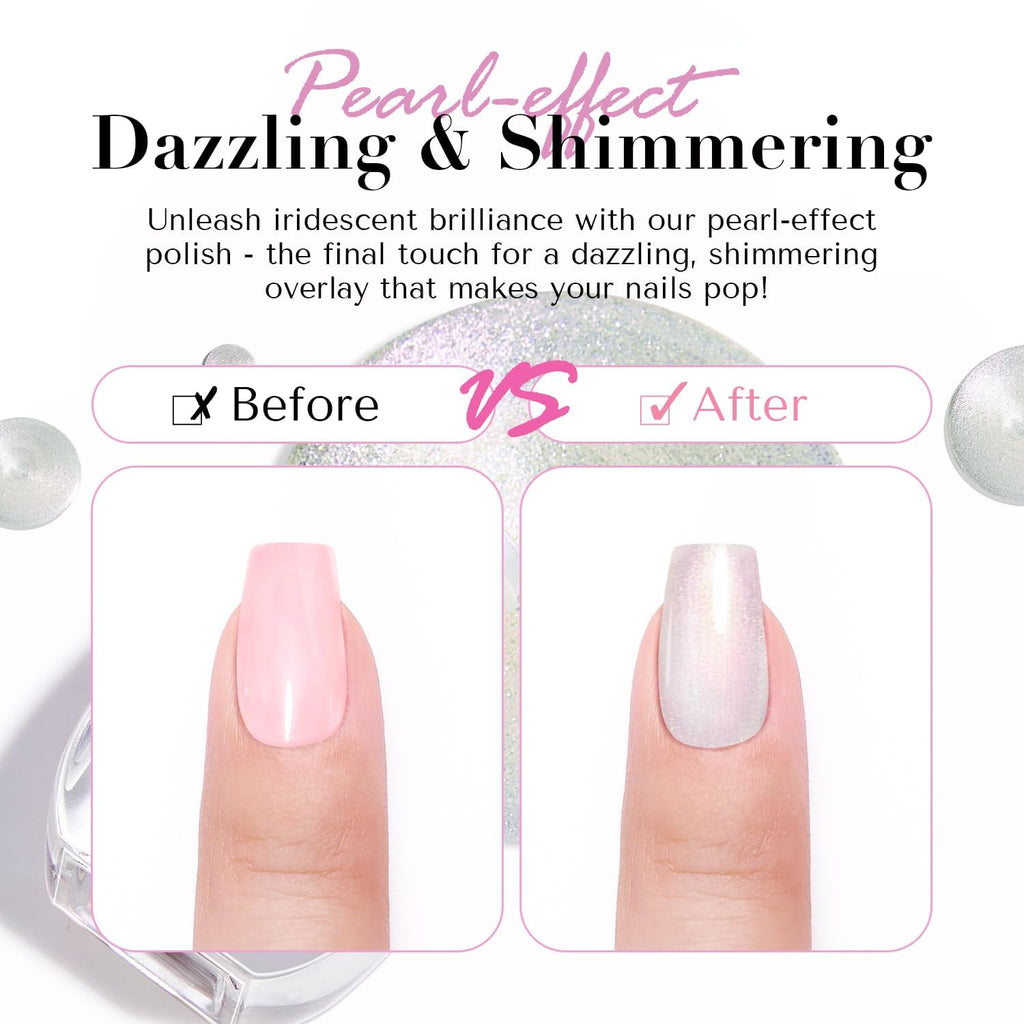 Azurebeauty 10 milliliters pearl white nail polish side angle view