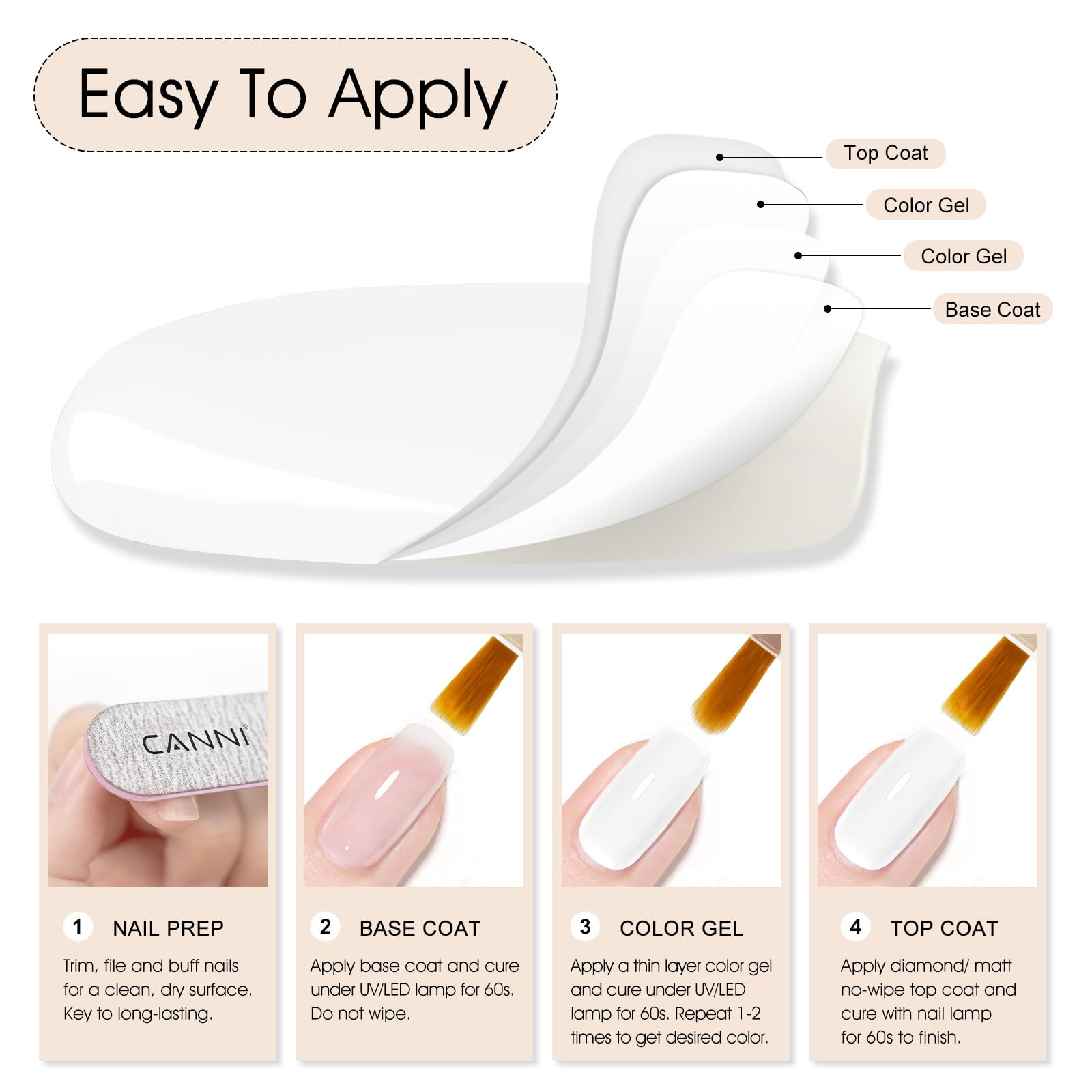 Canni 16ml soak off gel polish bottle label