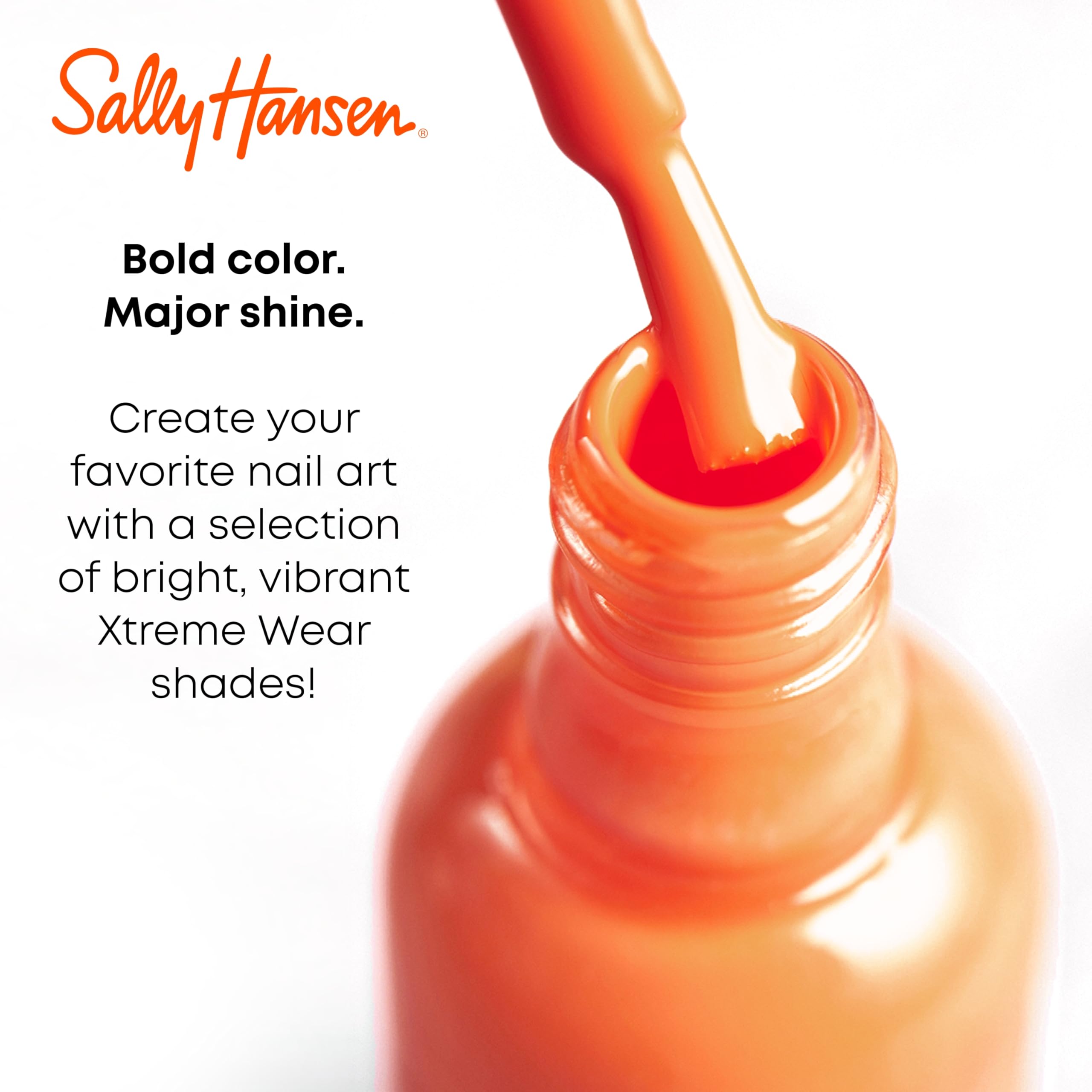Top view of Sally Hansen White On 300 nail polish bottle