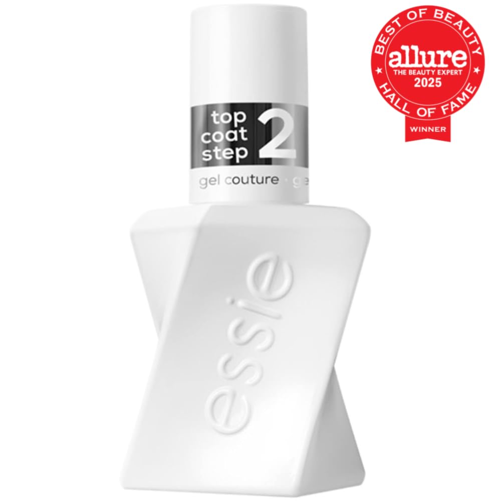 Essie top coat bottle close up showing gel-like shine