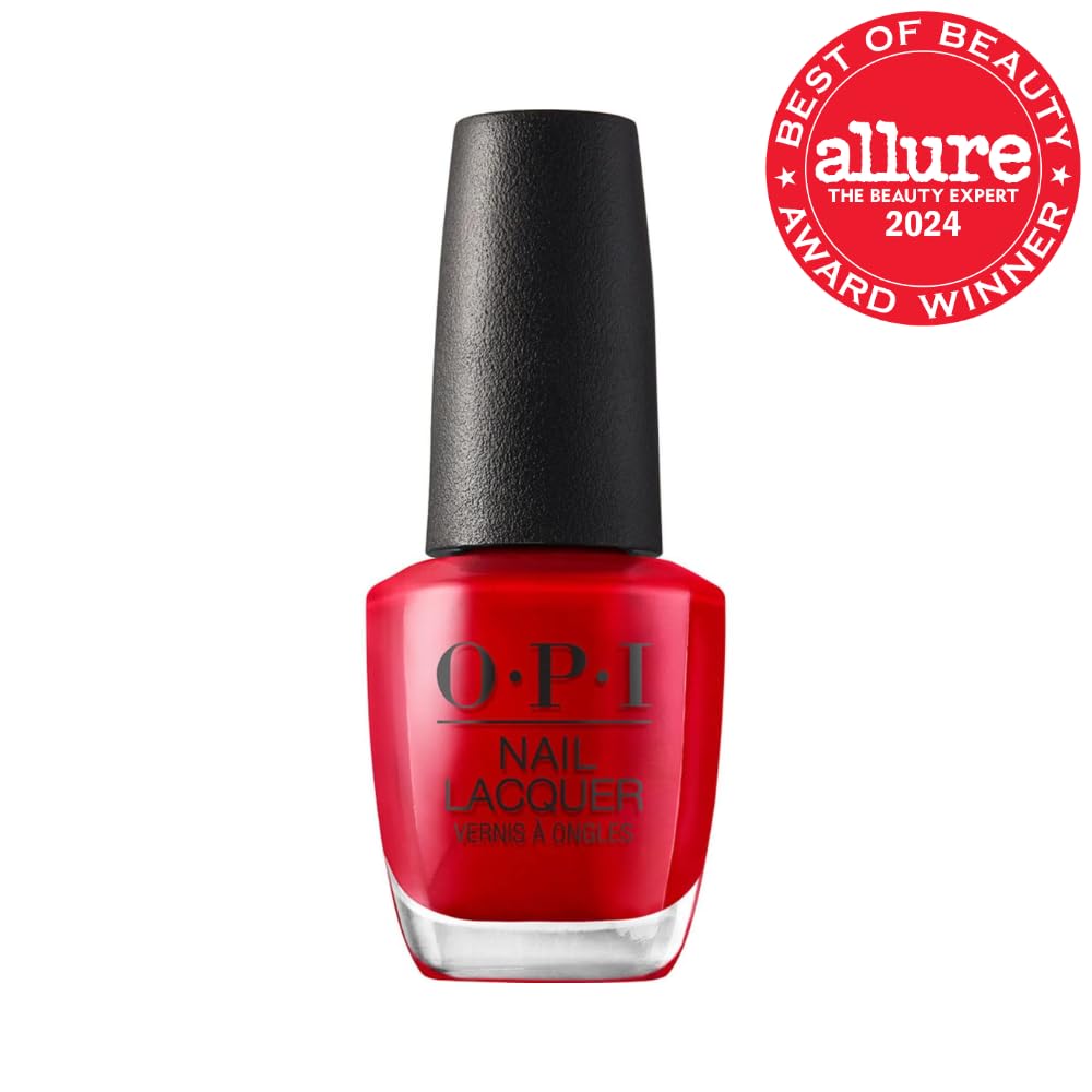 OPI Big Apple Red nail polish bottle and applicator brush