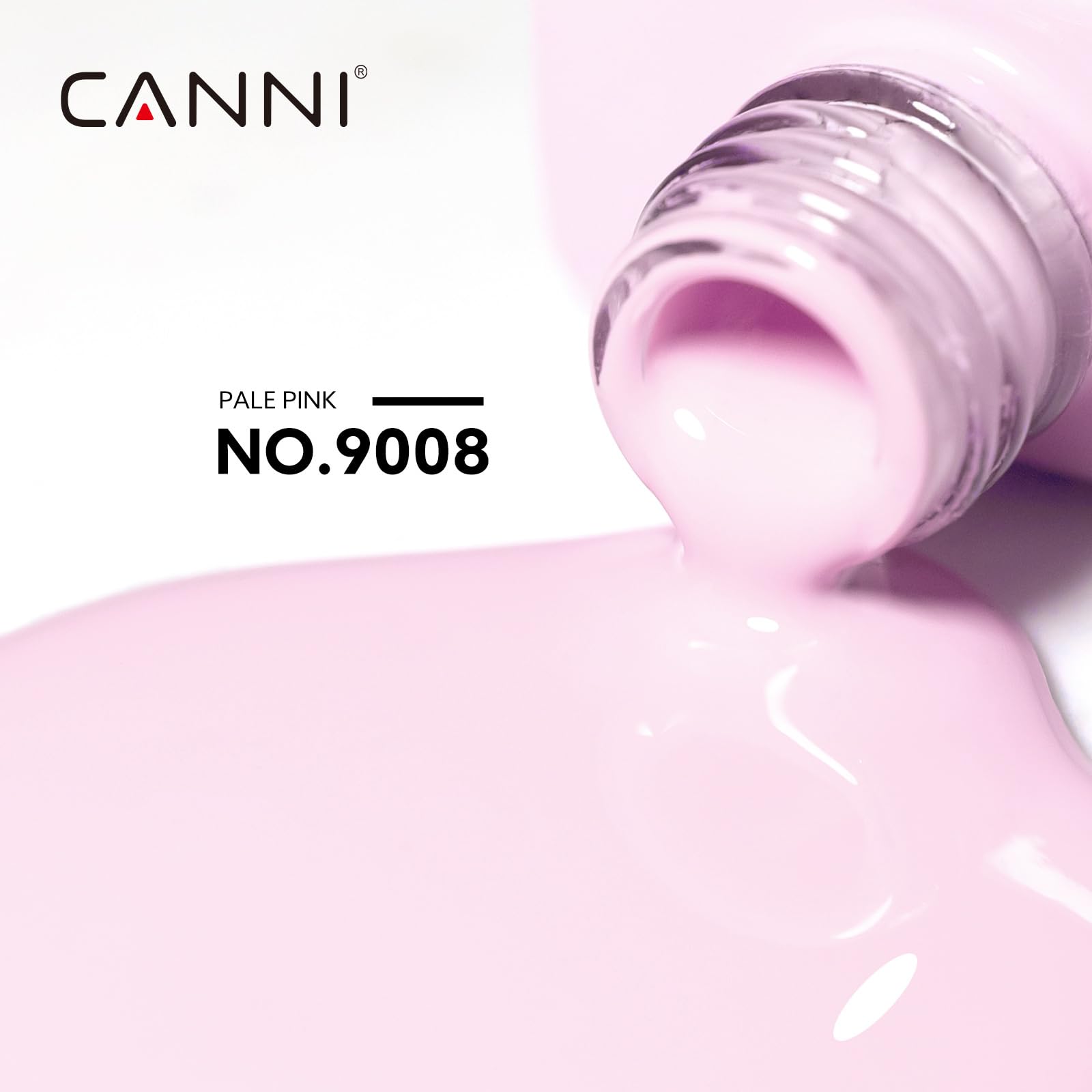 Canni baby pink gel polish showing high gloss texture