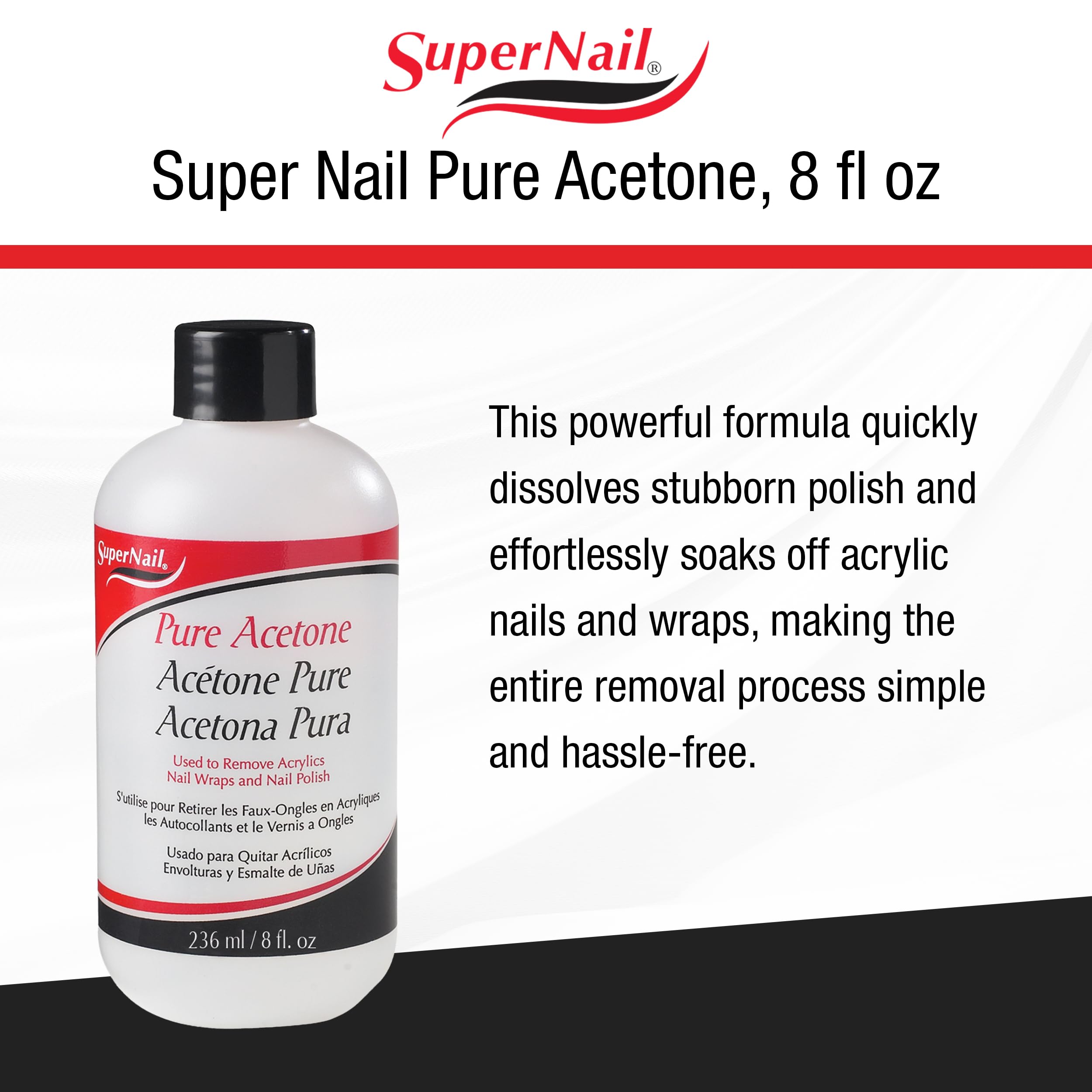Authentic Super Nail pure acetone six bottle bundle imported from USA for professional nail care