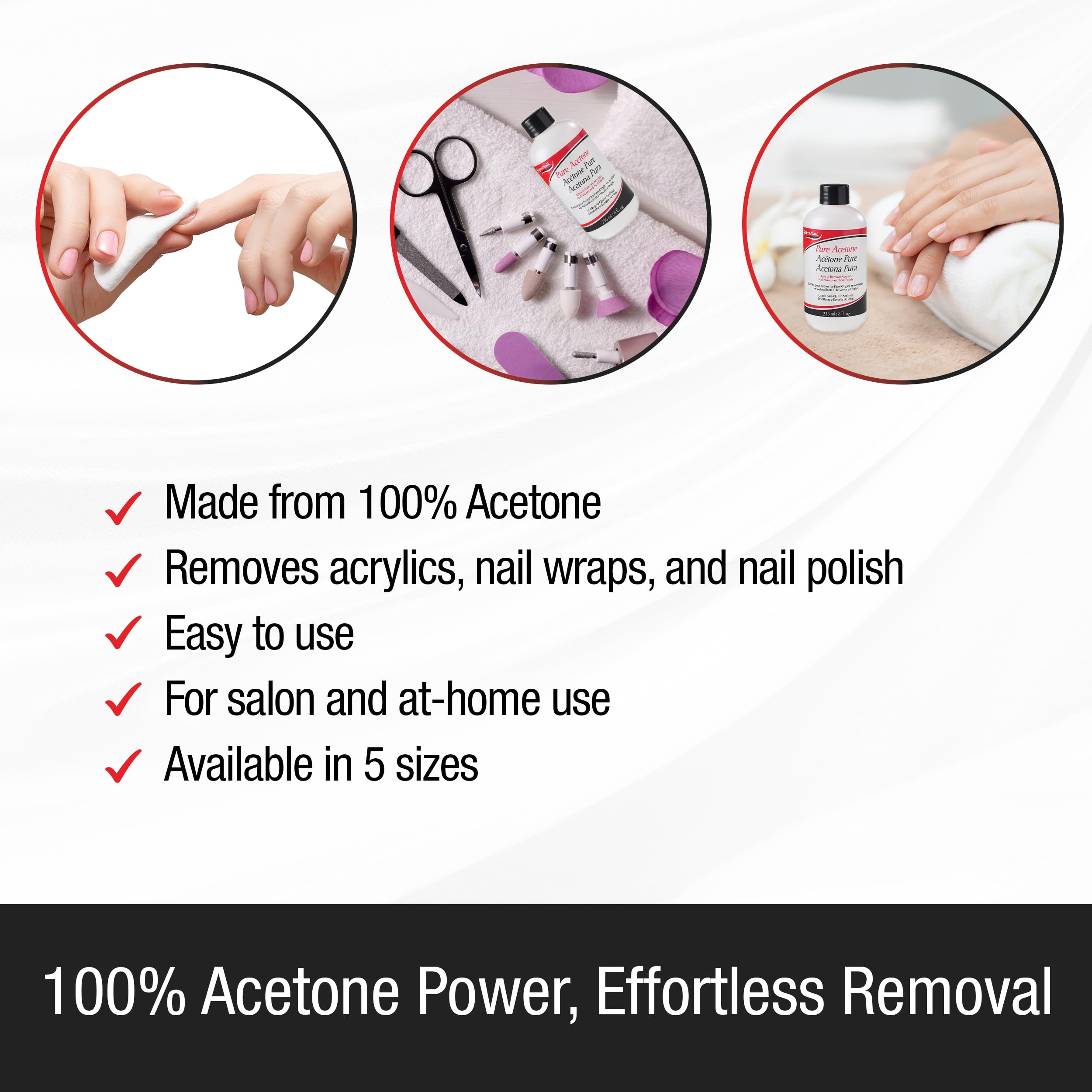 Super Nail professional grade fast acting chemical nail polish remover bottle details and instructions