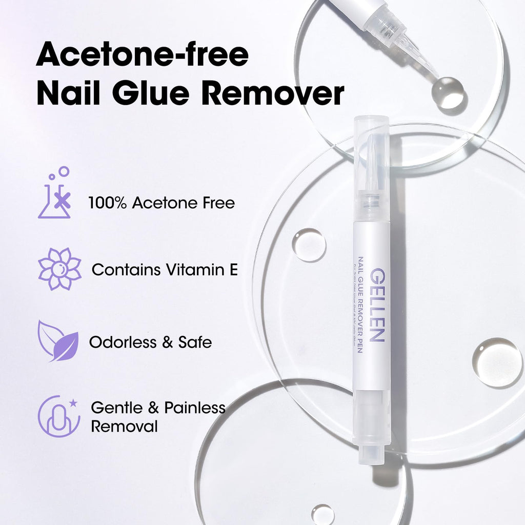 Gellen press on nail remover two pack set display