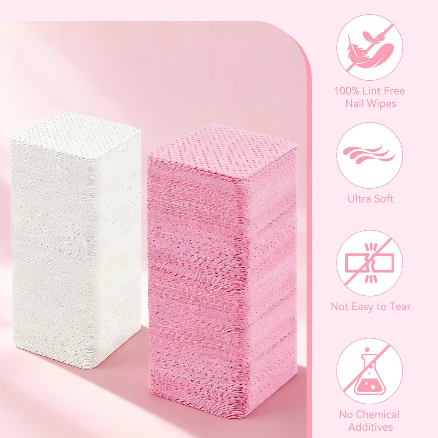 Stack of absorbent non-woven nail cleansing pads