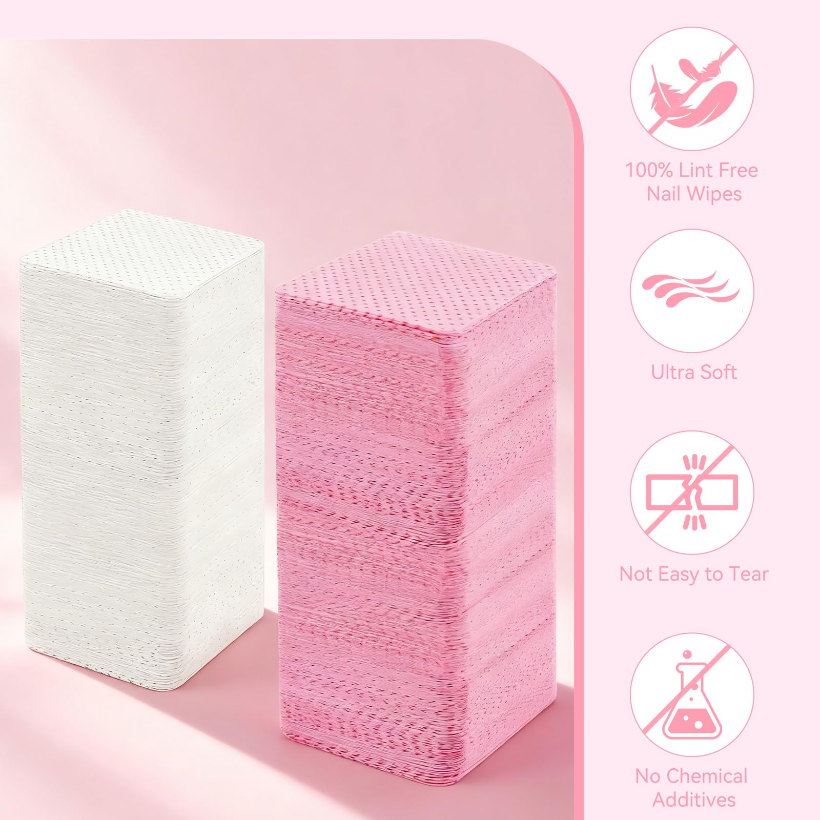 Stack of absorbent non-woven nail cleansing pads