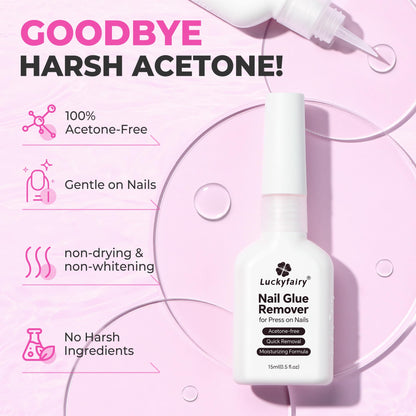 Close up of Luckyfairy nail glue remover angle-tip applicator