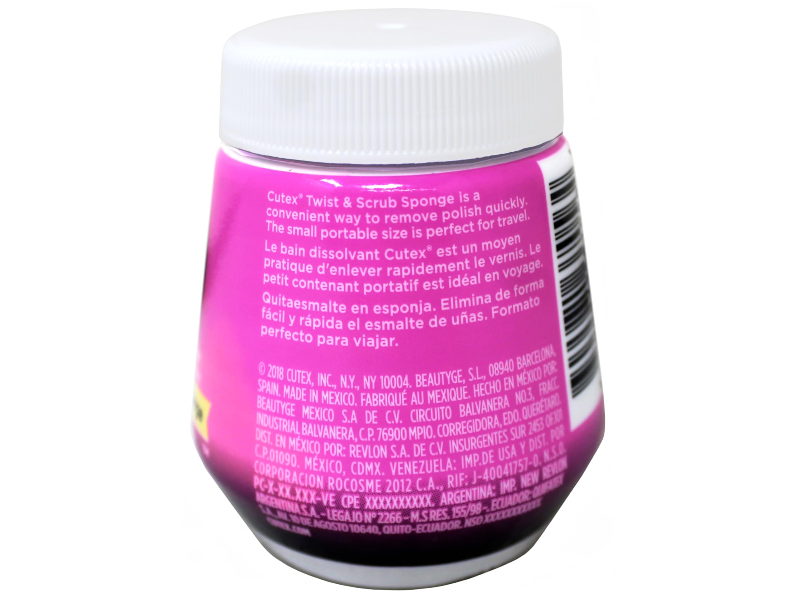 Cutex acetone formula glitter polish remover jar for easy manicures.