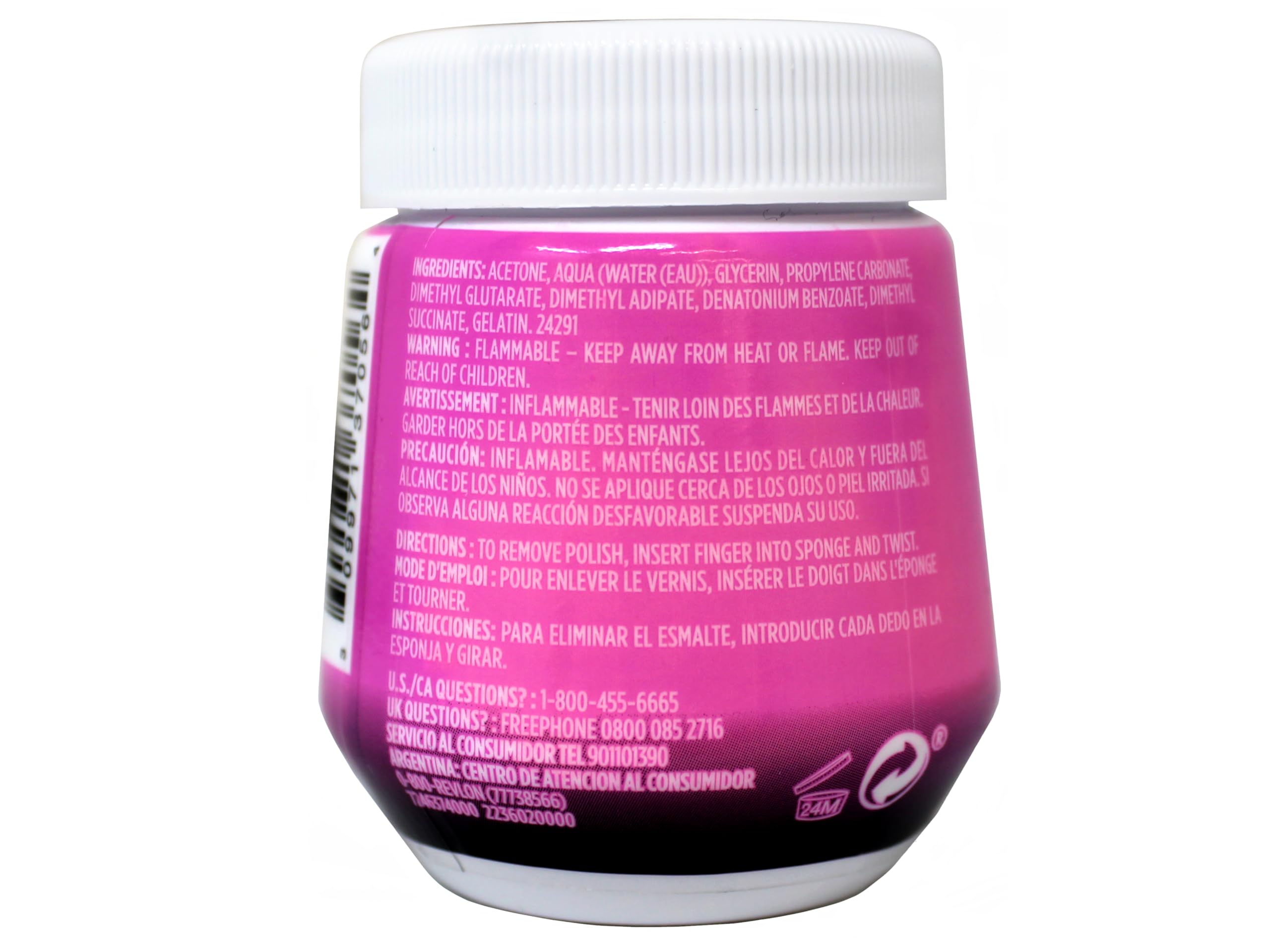 Cutex conditioning nail care sponge jar with glycerin ingredient details.