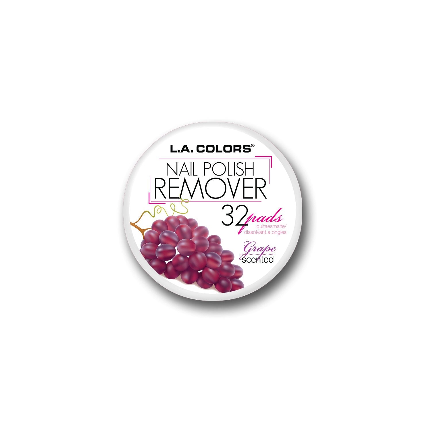 L.A. COLORS grape scented pre-moistened manicure remover pads