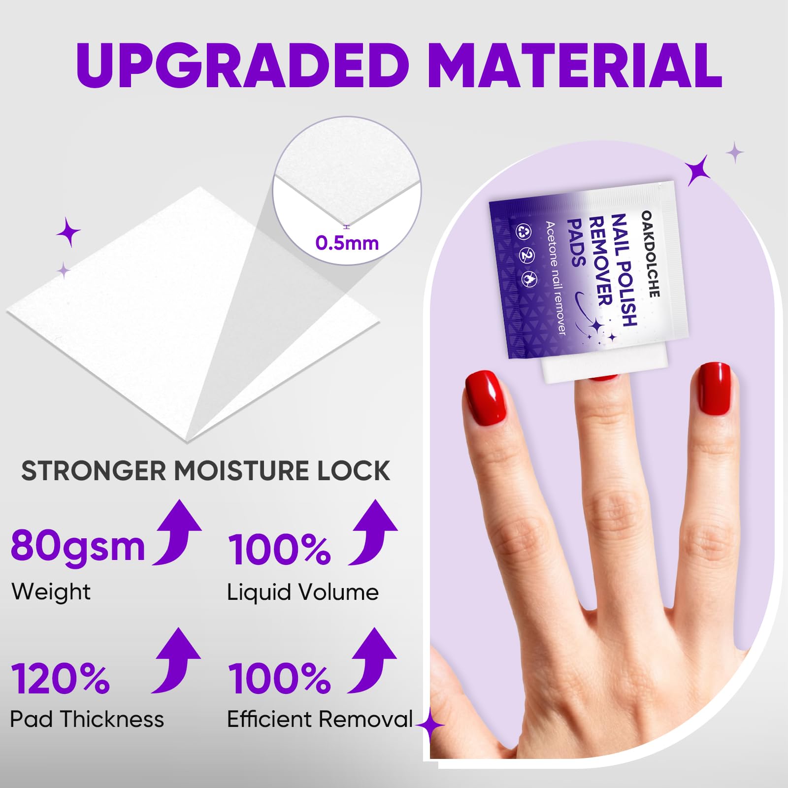 Oakdolche acetone pads being used on gel nails