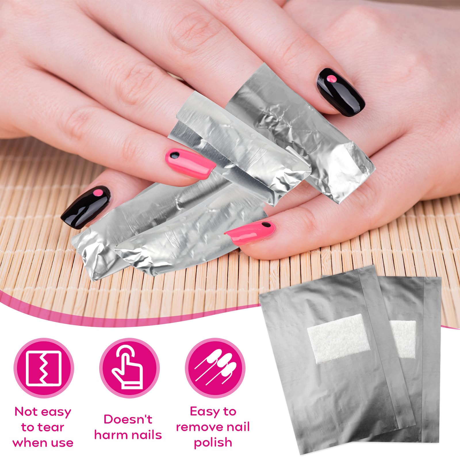 400 pieces nail foil wraps for gel polish removal