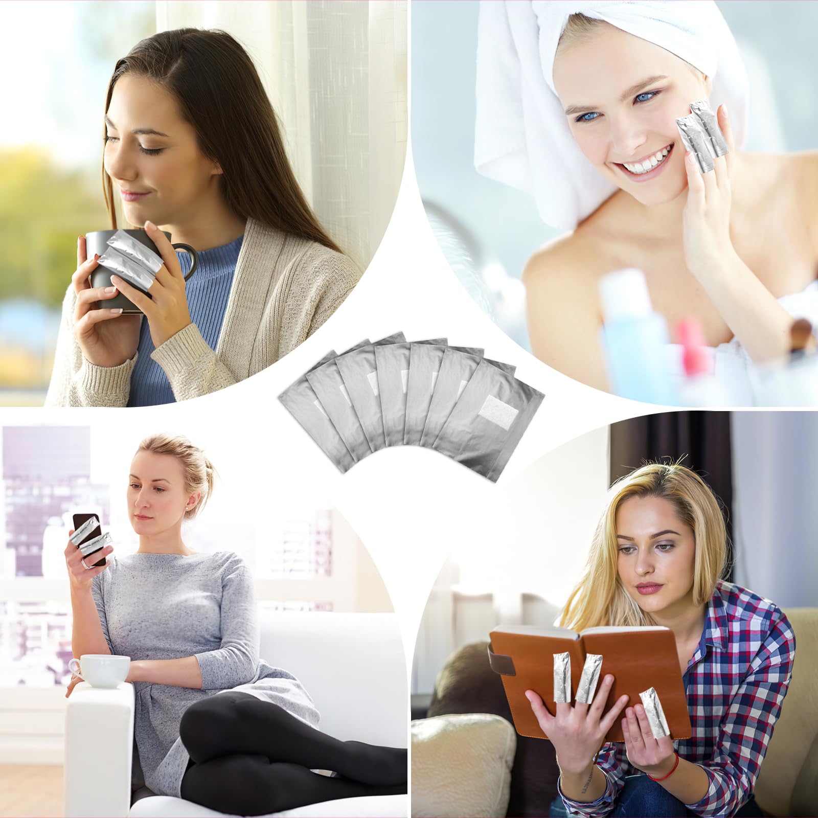 Professional soak off nail foil wraps stack