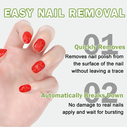 Before and after comparison of gel manicure removal using the gentle paste method.