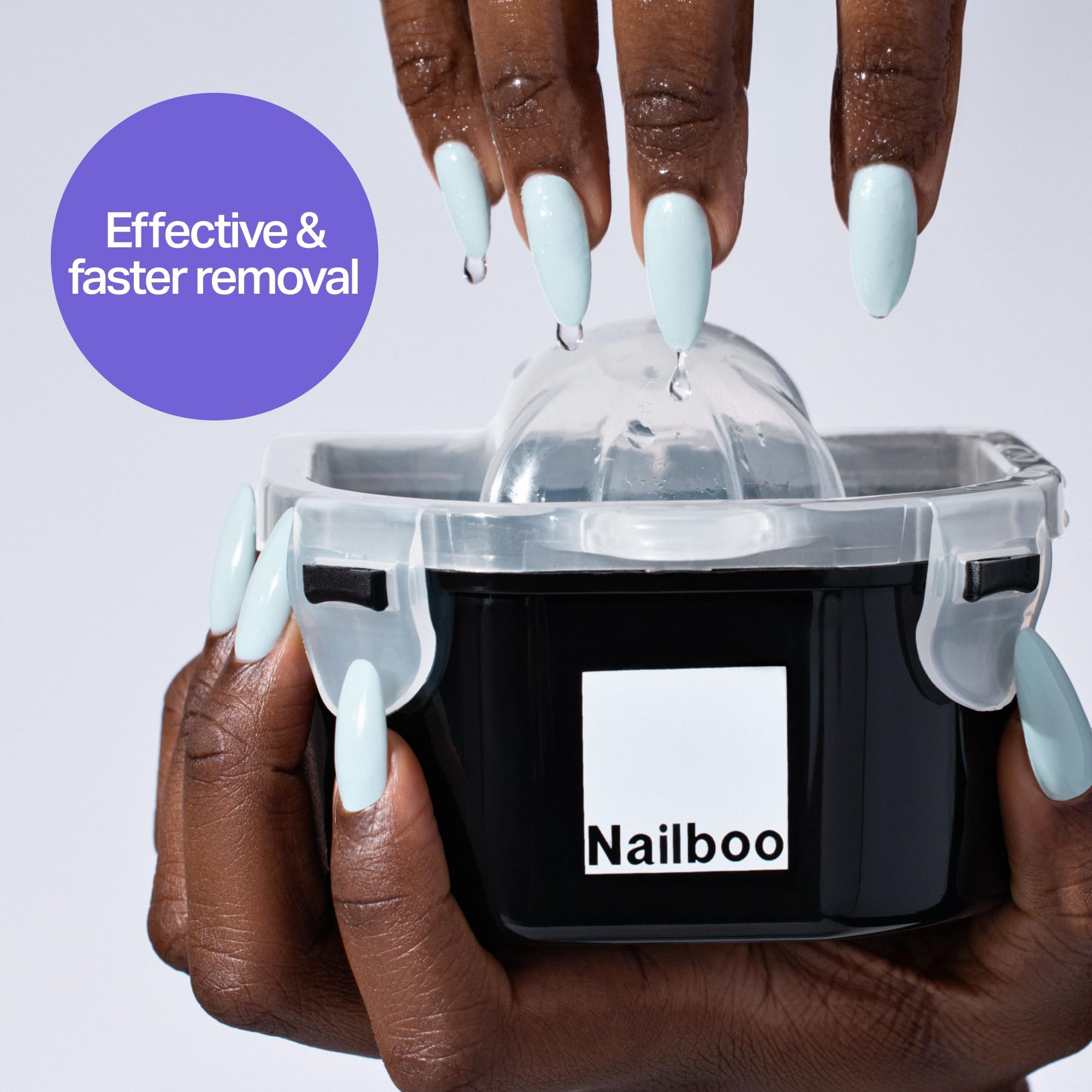 Nailboo professional dip powder and gel polish remover liquid clear bottle view
