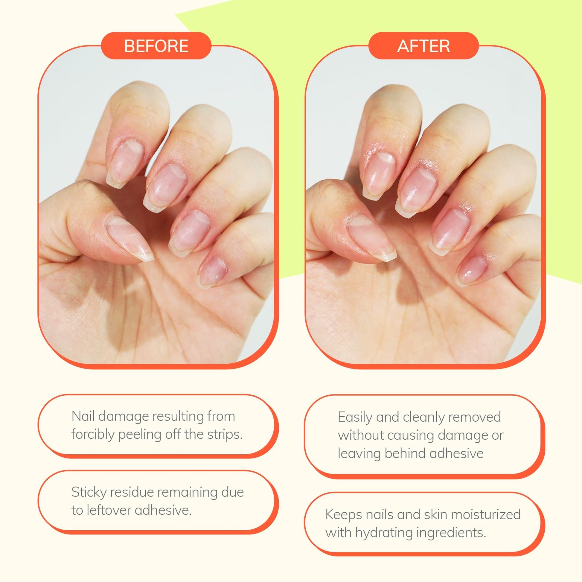 Acetone free gel strip remover serum showcasing its precise built in dropper tip.