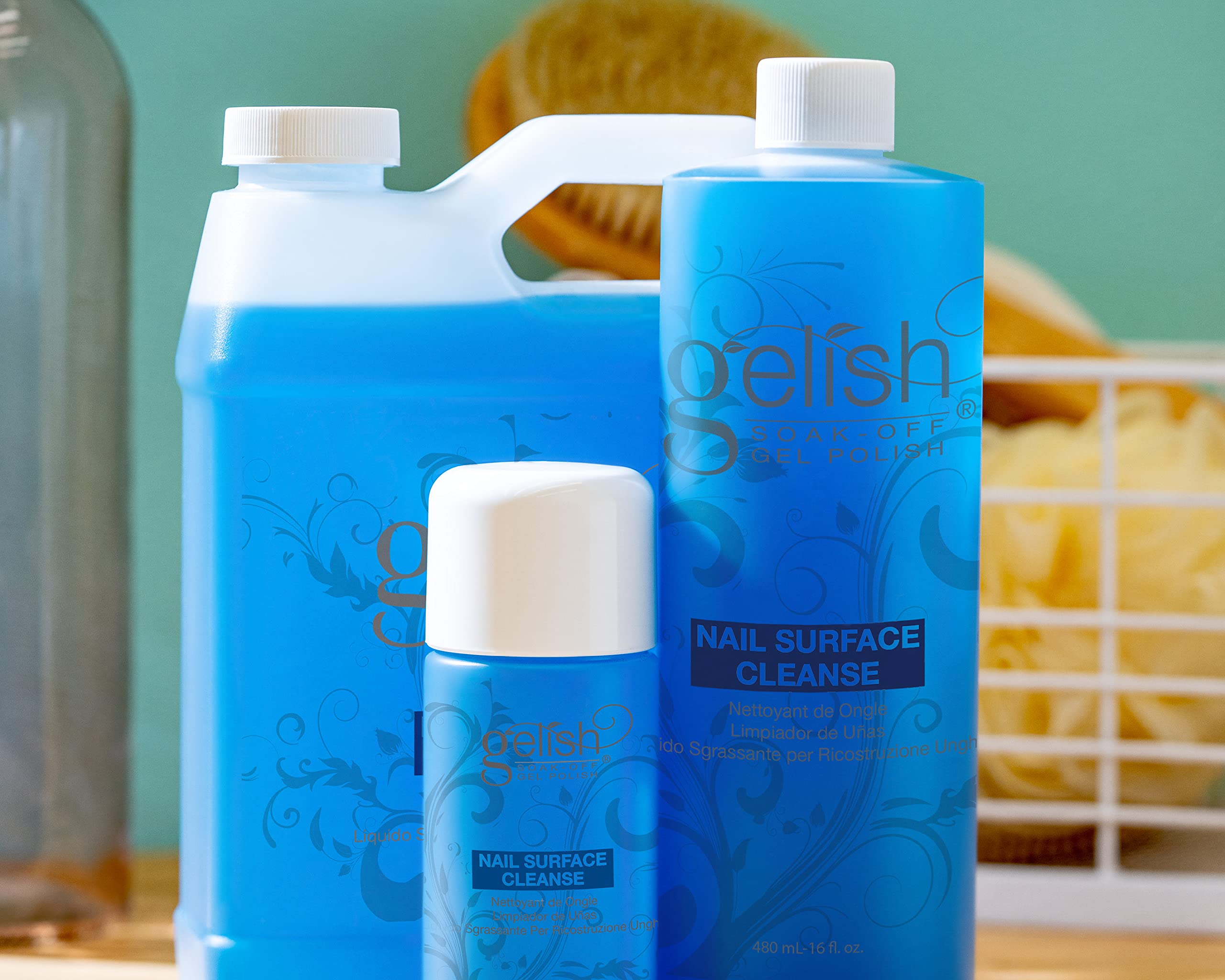 Authentic USA imported Gelish liquid nail surface cleanser for high shine finish.