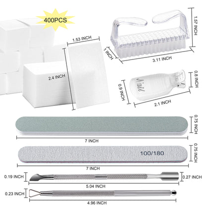 Hoewina salon quality nail care set displaying dual sided one hundred eighty grit file and smoothing buffer block.
