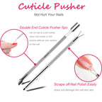Hoewina stainless steel cuticle pusher and triangle peeler tools